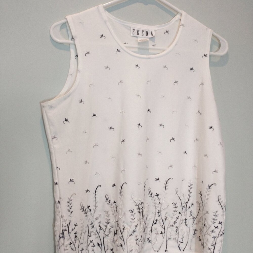 Erena Floral Embroidered Tank Top Size S